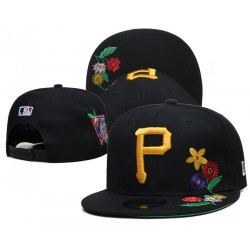 Pittsburgh Pirates World Series Side Patch Visor Bloom Black Snapback Hat