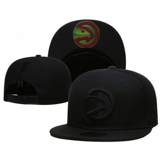 Atlanta Hawks Logo Under Visor Black on Black Snapback Hat