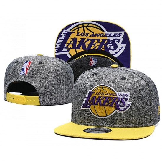 Los Angeles Lakers Logo Under Visor Two-Tone Snapback Hat - Gray/Gold